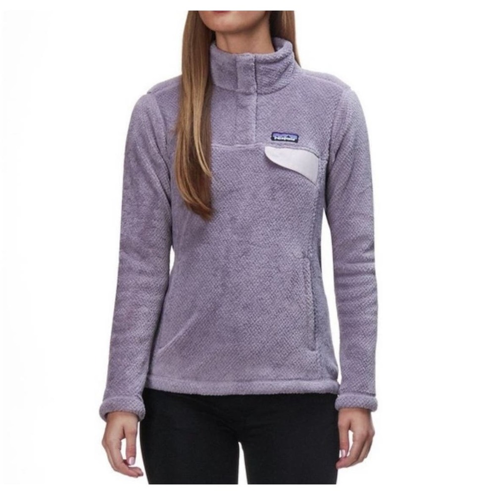Patagonia Women's 1/4 Snap Fleece Sweatshirt Long Sleeve Pockets Purple Size XS
